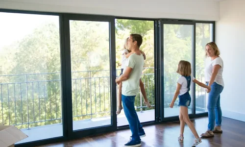 newly installed sliding door